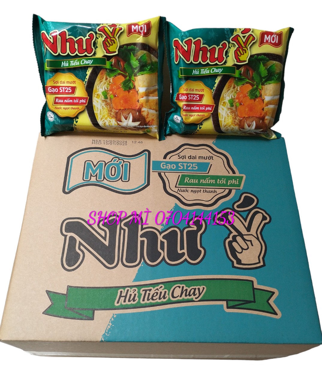 (Free ship)Thùng 30 gói hủ tiếu Như Ý vị (Chay, nam vang) 60gr_cải tiến mới