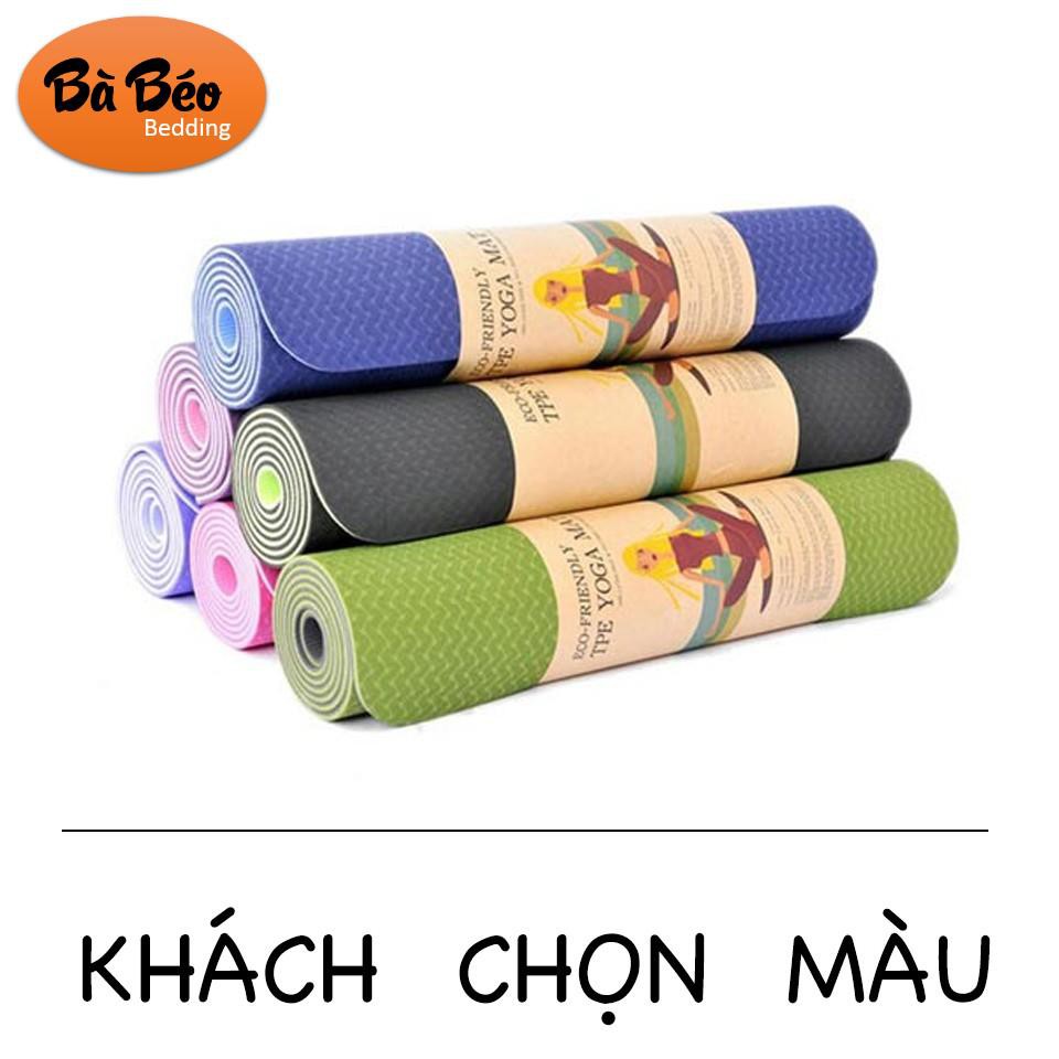 Thảm tập yoga tpe cao cấp 2 lớp 6mm, bà béo bedding