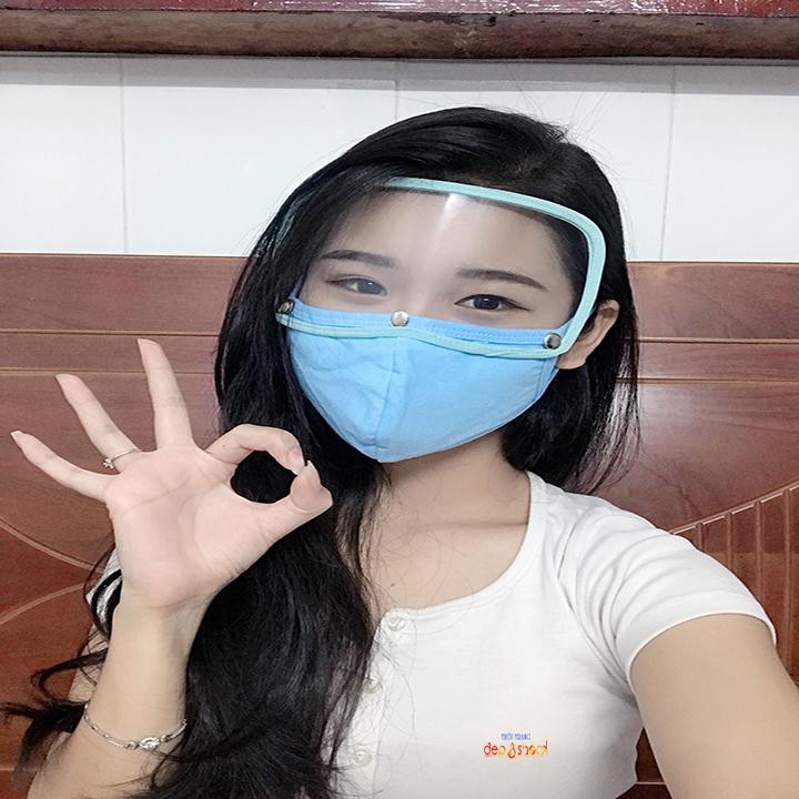 Bộ Khẩu trang vải Nano Kháng Khuẩn Kèm Kính Che Mặt Chống Dịch Cho Mẹ Và Bé - Thiết Kế Tiện Lợi Hiện Đại - ĐẹpvàShock - TT CIRINO