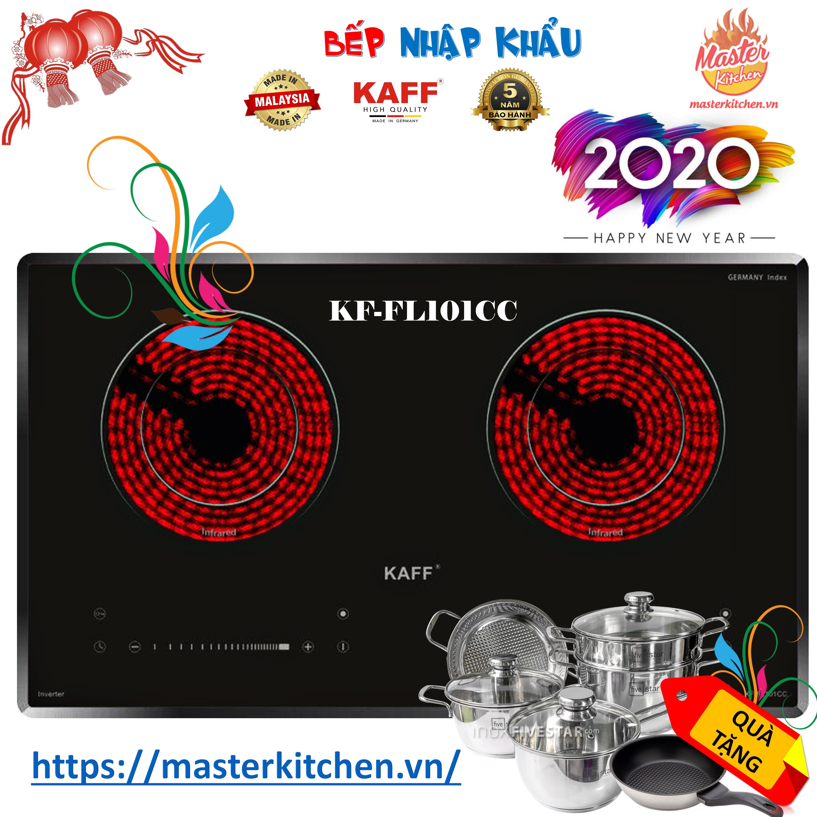 Bếp hồng ngoại đôi kaff kf-fl101cc