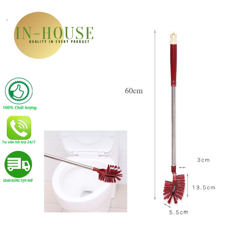 Cọ toilet, bàn chải chà sàn 2 mặt cán inox