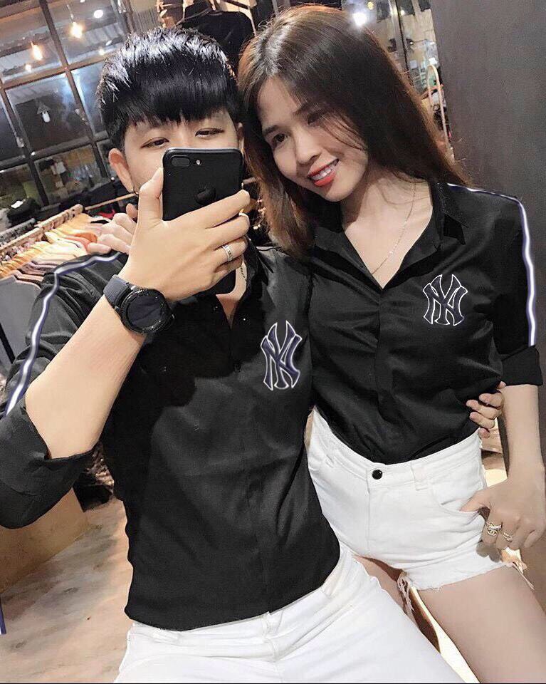 Áo sơ mi cặp thiêu ny cực đẹp