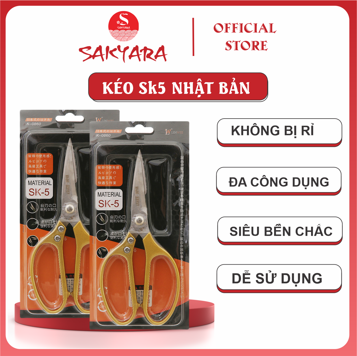 Kéo nhật đa năng sk5 siêu bén cắt gà như cắt giấy kéo bếp đa năng nội địa nhật
