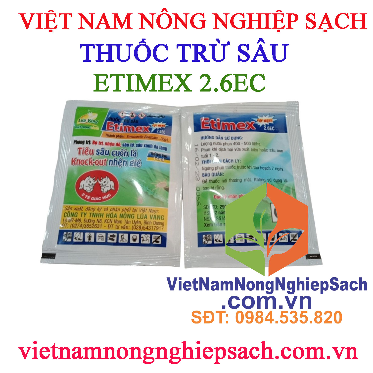 Bộ 5 gói etimex 2.6ec – đặc t,,,,rị bọ trĩ, nhện đỏ, sâu tơ, sâu xanh da láng, sâu cuốn lá, nhện gié a0