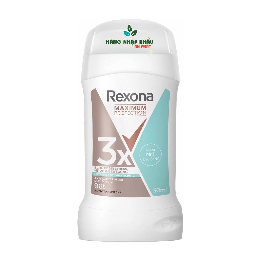 Sáp Khử Mùi Rexona Đức 3x gấp 3 lần khô thoáng, lăn nách Rexona Maximum Protection 96h, 50 ml