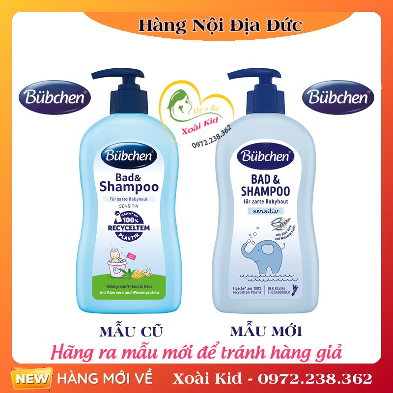 Sữa tắm gội cho trẻ sơ sinh bubchen 400ml - nội địa đức đủ bill
