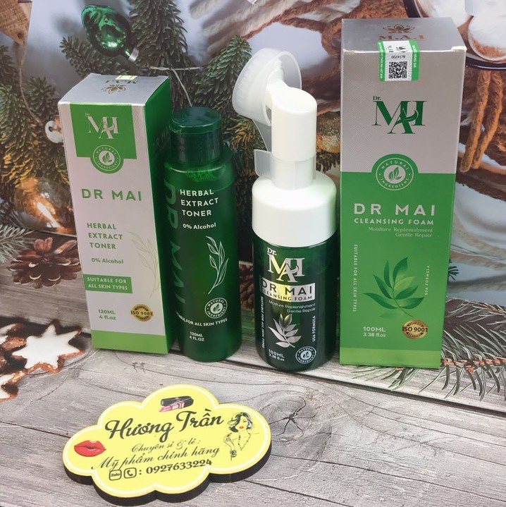 [ Mua 1 TẶNG 1 ] [ Tặng Toner Dr. Mai 120ml ] Sữa Rửa Mặt Dr.Mai 100ml - Có Đầu Cọ Rửa Mặt, Ngừa Mụn, Đánh Bay Bụi Bẩn [ Hương Trần Chuyên Sỉ ] SRMDRMAI01