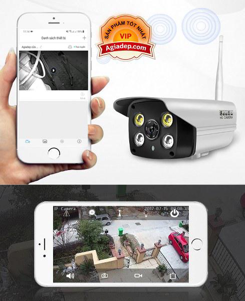 Camera an ninh ngoài trời - Camhi 720P Bền Tốt - Chống nước mà vẫn có Âm thanh và Màu sắc ban đêm của Agiadep