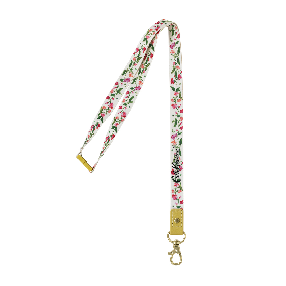 Cath kidston - dây đeo/lanyard - sweet pea stripe lanyard - yellow -1042795