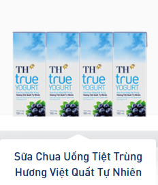 (HSD T10-2024) Lốc 4 Hộp SCU Tiệt Trùng TH true YOGURT Hương Việt Quất Tự Nhiên 180ml