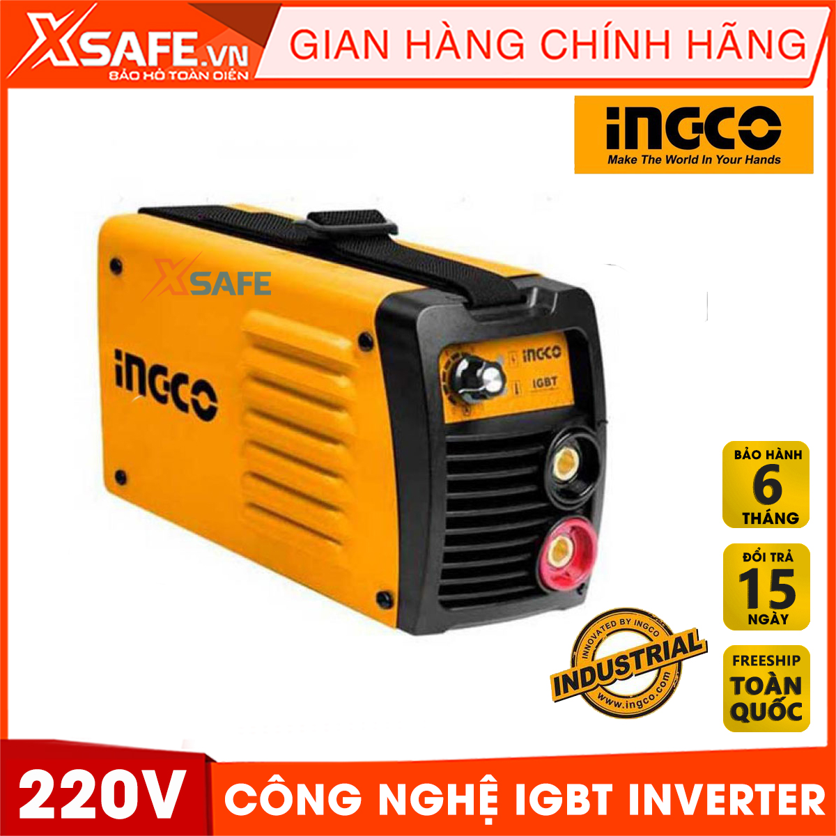 Máy hàn điện tử INGCO ING- MMA1805 sử dụng công nghệ IGBT Inverter. Máy hàn điện tử Ingco hoạt động mạnh mẽ, hiệu suất cao Dễ điều khiển và kiểm soát,    -  [CHÍNH HÃNG][XSAFE]