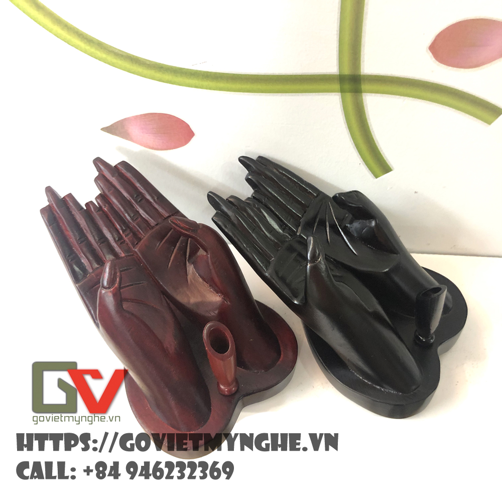 [HCM]Hộp đựng card visit để bàn hình bàn tay gỗ + Cắm bút gỗ - Gỗ tự nhiên