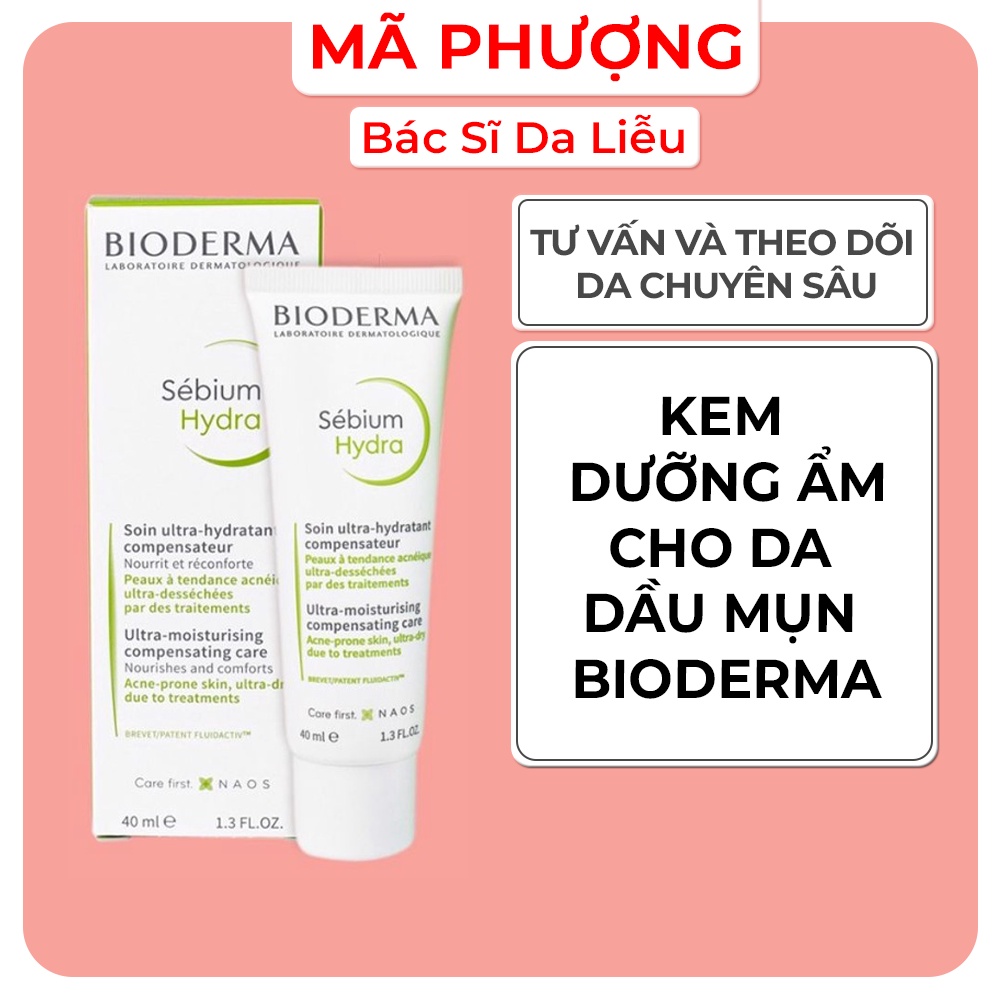 Kem dưỡng ẩm cho da dầu, mụn bioderma hydra sebium 40ml