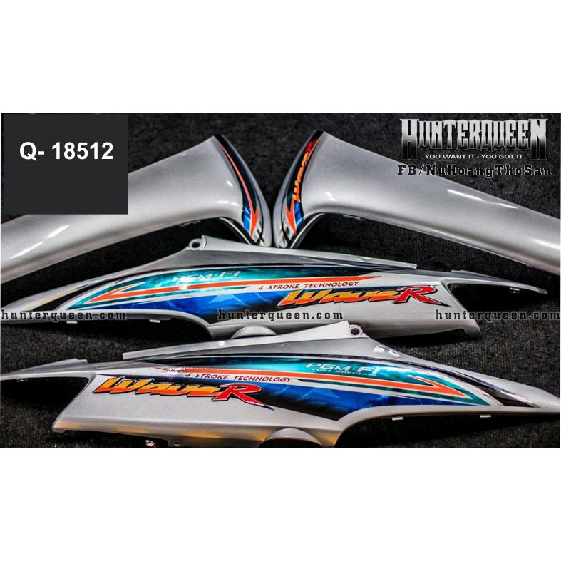 Tem Rời Xe Wave Màu Bạc, Tem R. Thay Đổi Màu Sắc Và Chi Tiết Theo Yêu Cầu. Sắc Nét, Bền Màu