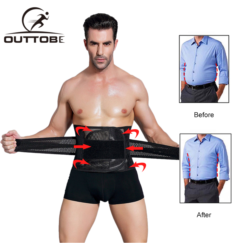 OuttobeGirdle Men Abdominal Belt Body Shape Corset Abdomen Tummy Control Waist Trainer Slimming Belly Belt Stomach Binder Buttress Waist Abdomen Body Belt Change Waist Slimming Waist Ultra Thin Summer Corset