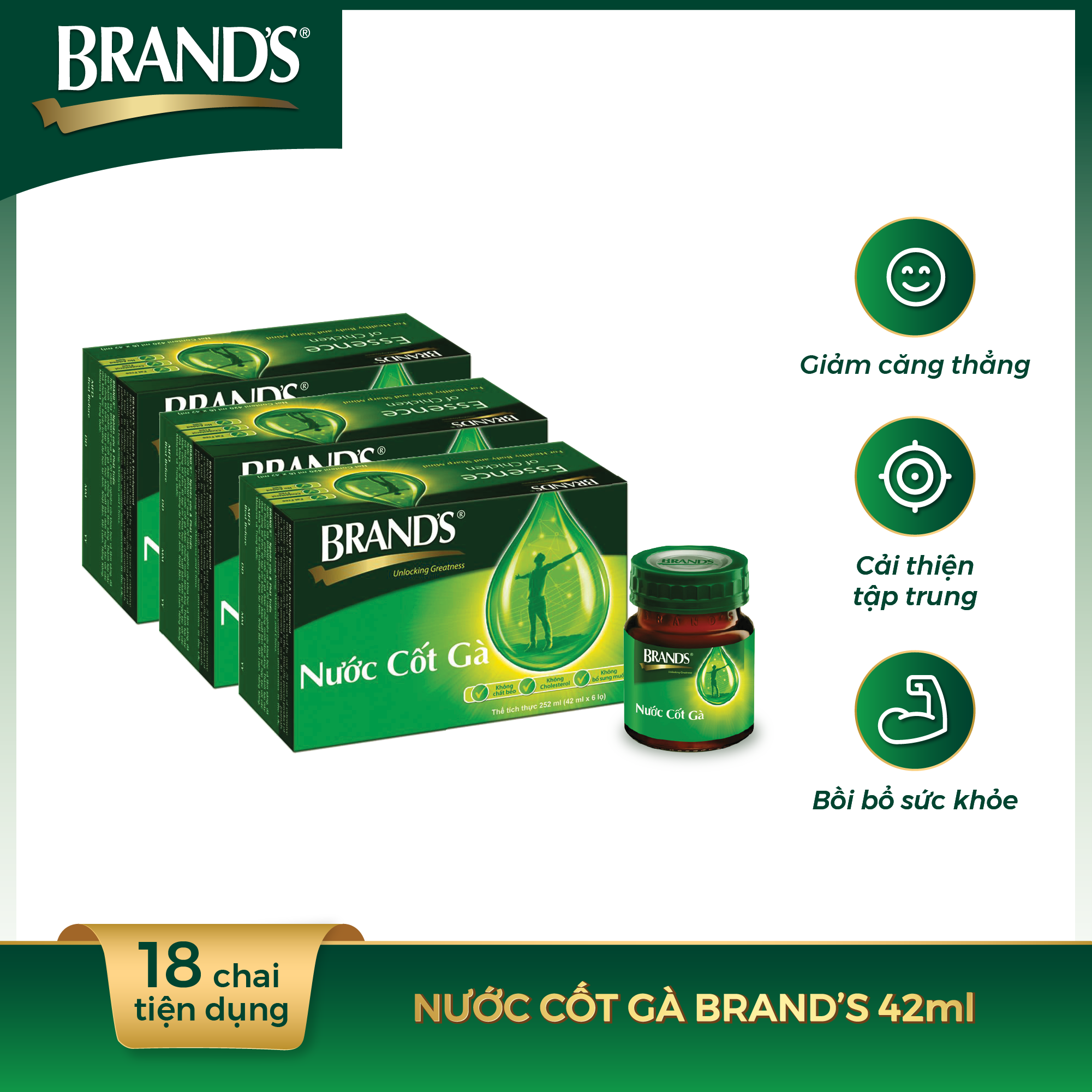 Combo 3 hộp 6 chai nước cốt gà brand's