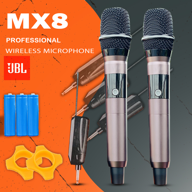 Micro Karaoke Không Dây JBLMX8 Micro Dàn Hát Karaoke Âm Thanh Cực Chuẩn Micro Karaoke Micro Hát Karaoke Gia Đình Kết Hợp Được Với Mọi Loa Kéo Amply Dàn Karaoke Gia Đình.