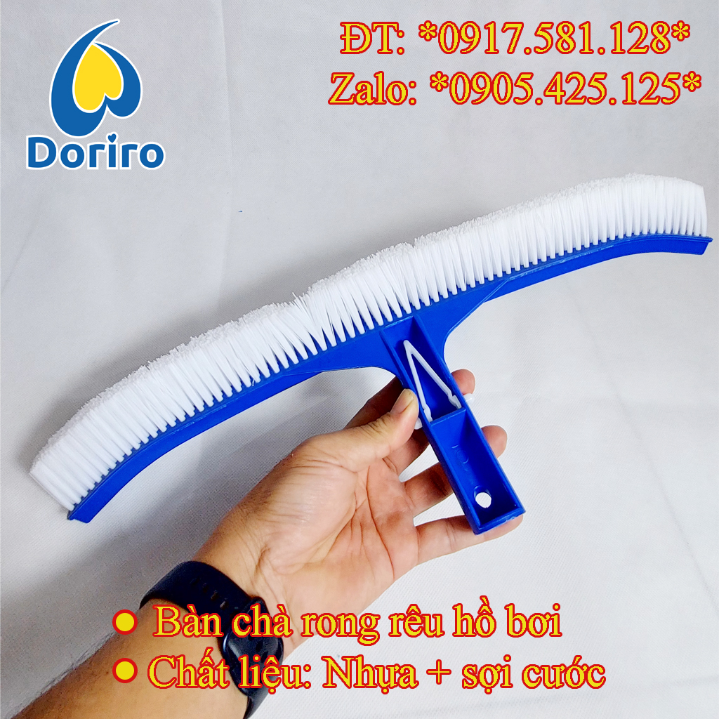 Bàn chà rong rêu hồ bơi, sợi cước, dài 45cm / Chổi cọ rong rêu hồ bơi, sợi cước