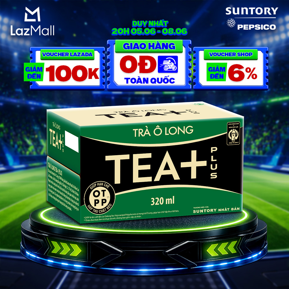 [SALE 6.6] Thùng 24 Chai Trà Ô long Tea+ (320 ml/chai)