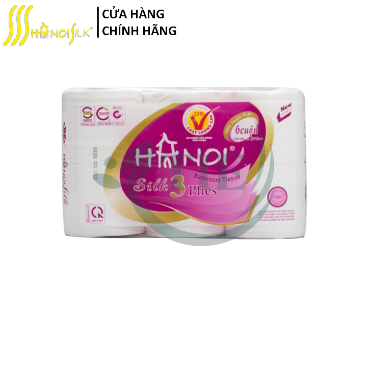Giấy vệ sinh hà nội silk cao cấp 3 lớp 6 cuộn