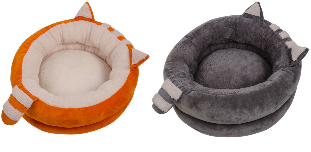 Ổ Nệm chó mèo, giường nằm thú cưng, nhà cho chó mèo thành cao 2 lớp size 45cm