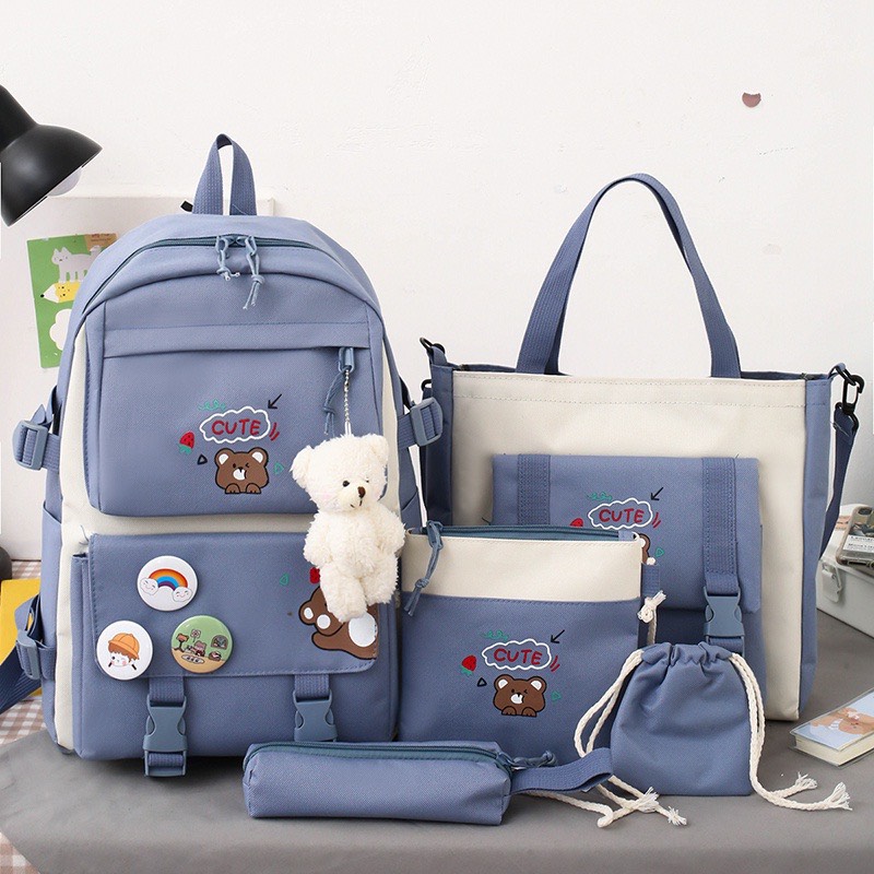 SET 4 MÓN BALO HỌC SINH ĐI HỌC GẤU CUTE