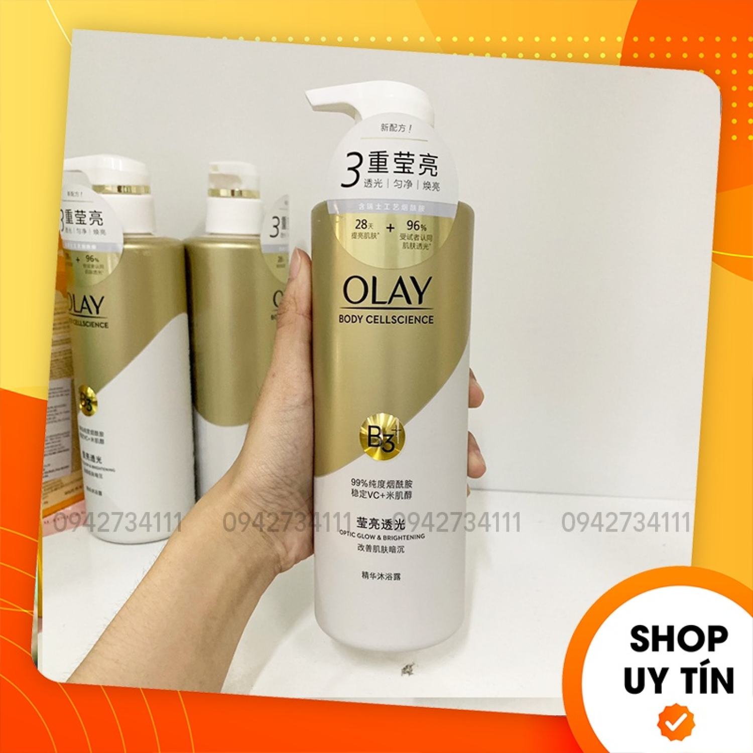 Sữa tắm trắng da olay b3+ kết hợp vitamn c bản nội địa trυng