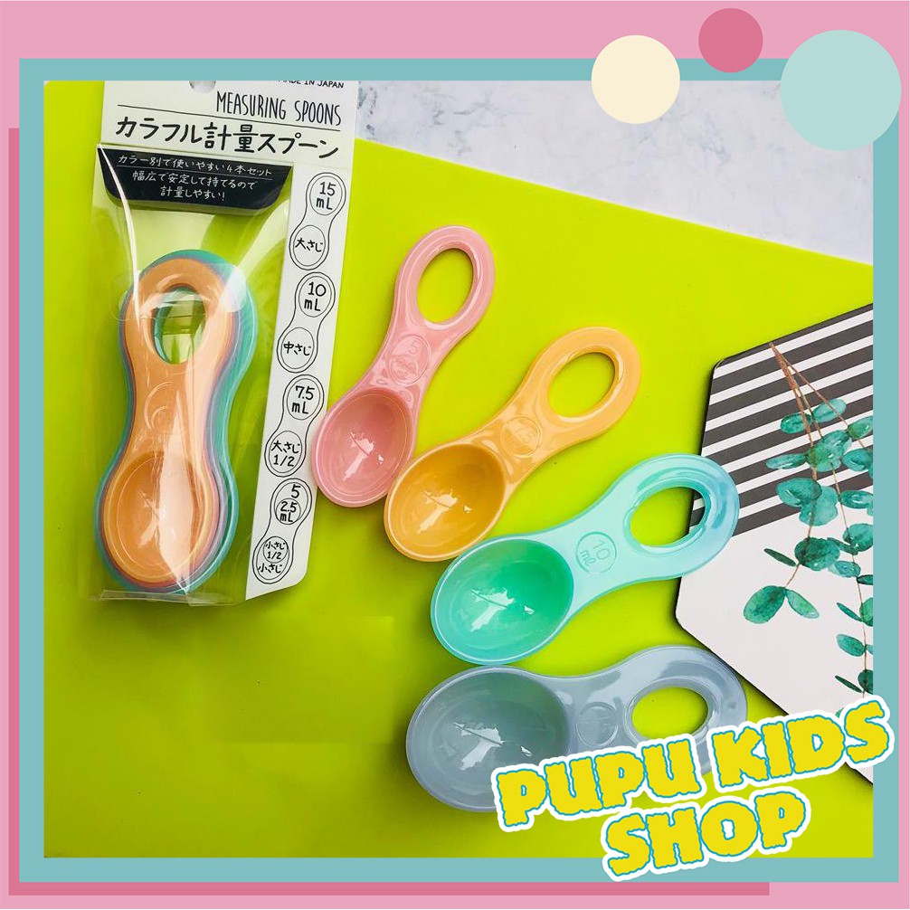 Set 4 thìa đong gia vị nhật pupu kids shop
