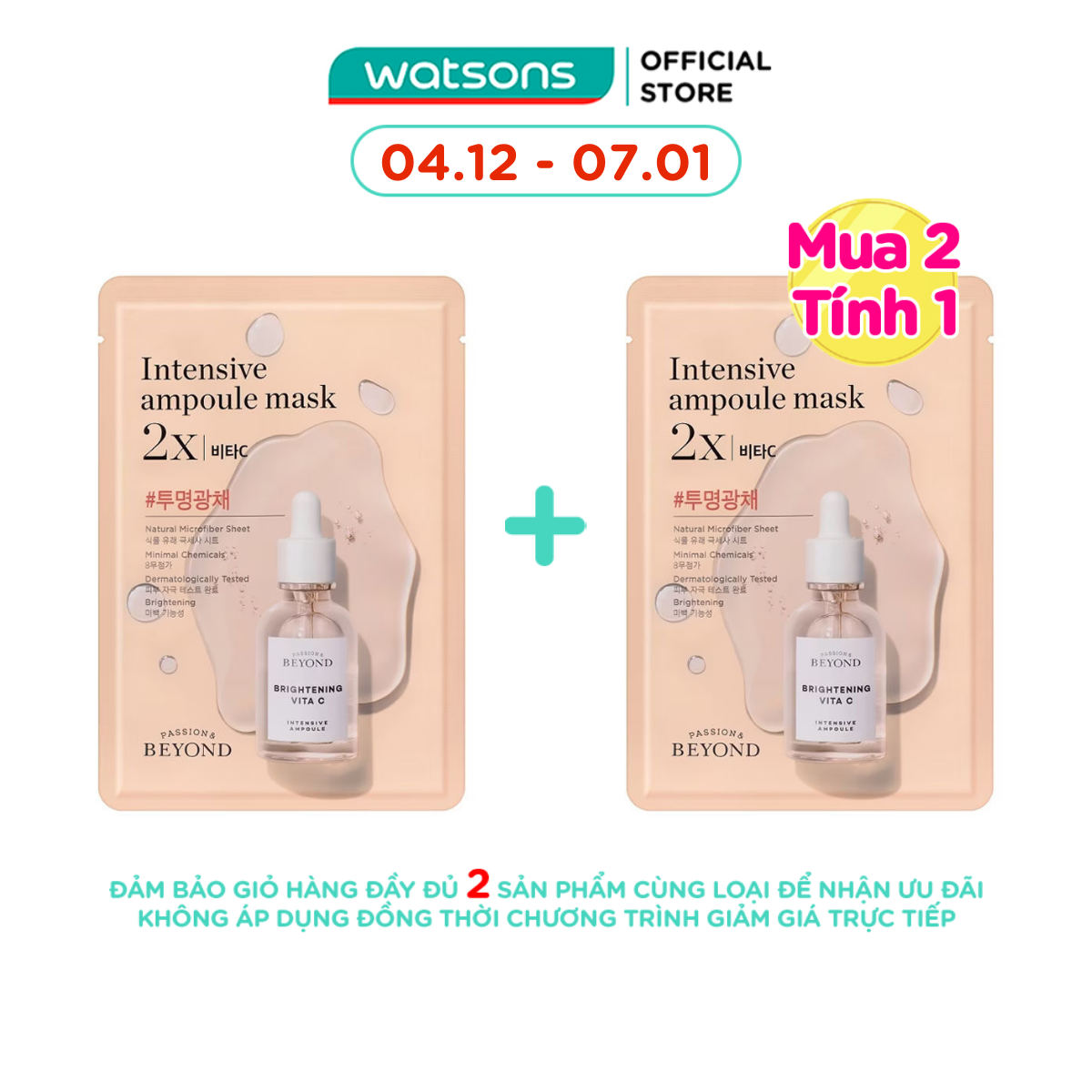   MUA 2 GIÁ 55K  Mặt Nạ Beyond Intensive Ampoule Mask 2X Vita C 25ml 