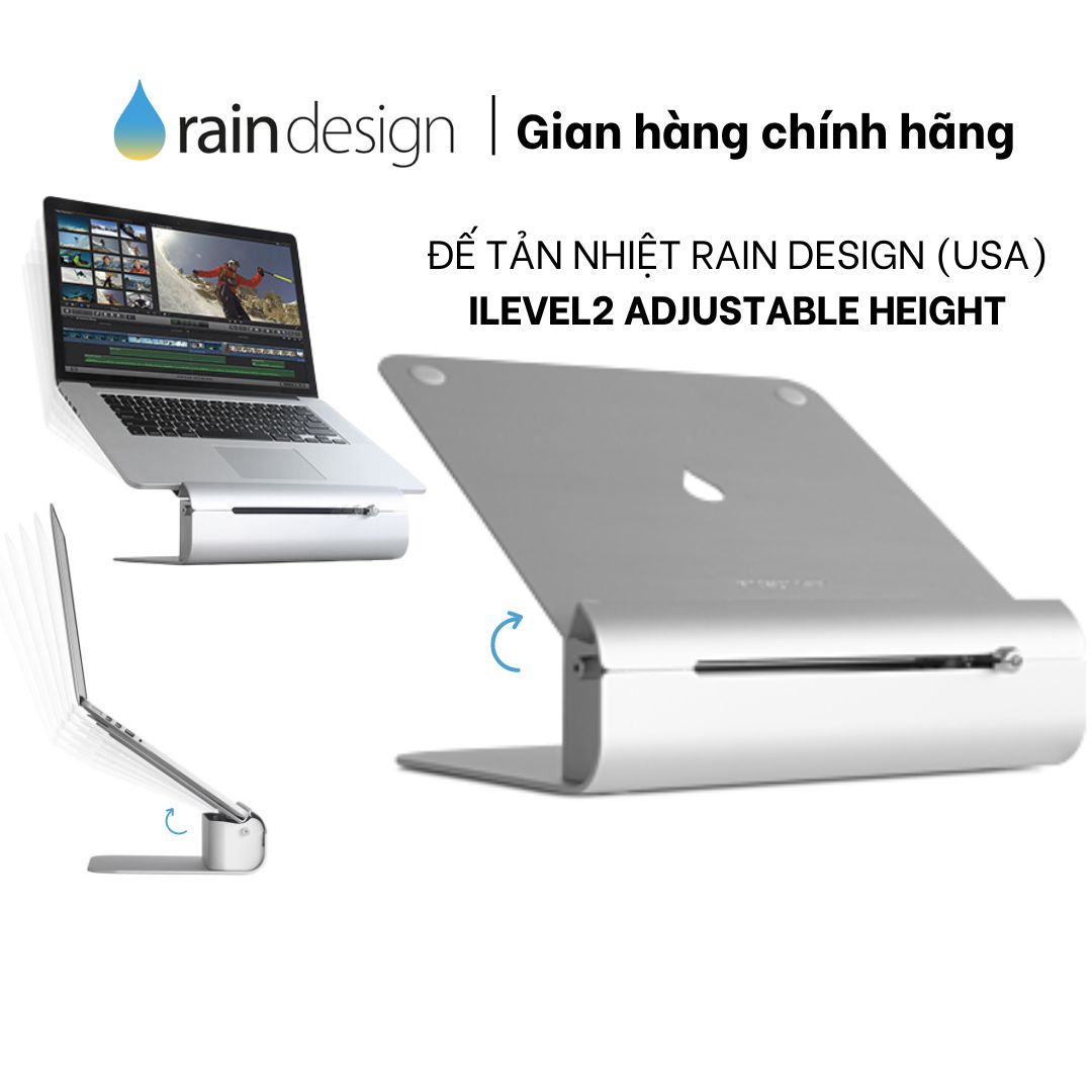 Giá đỡ tản nhiệt rain design ilevel2 adjustable height silver - rd-12031 - hàng chính hãng