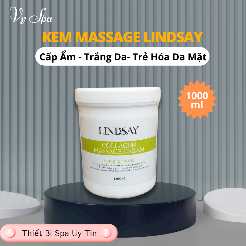 Kem Massage Mặt Lindsay 1000ml Chính Hãng Cao Cấp Cho Spa, Kem Matxa Trơn và Đầm Tay Phù Hợp Mọi Da 