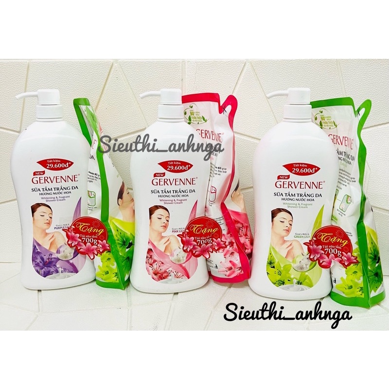 Sữa tắm trắng da gervenne 1,2 lít