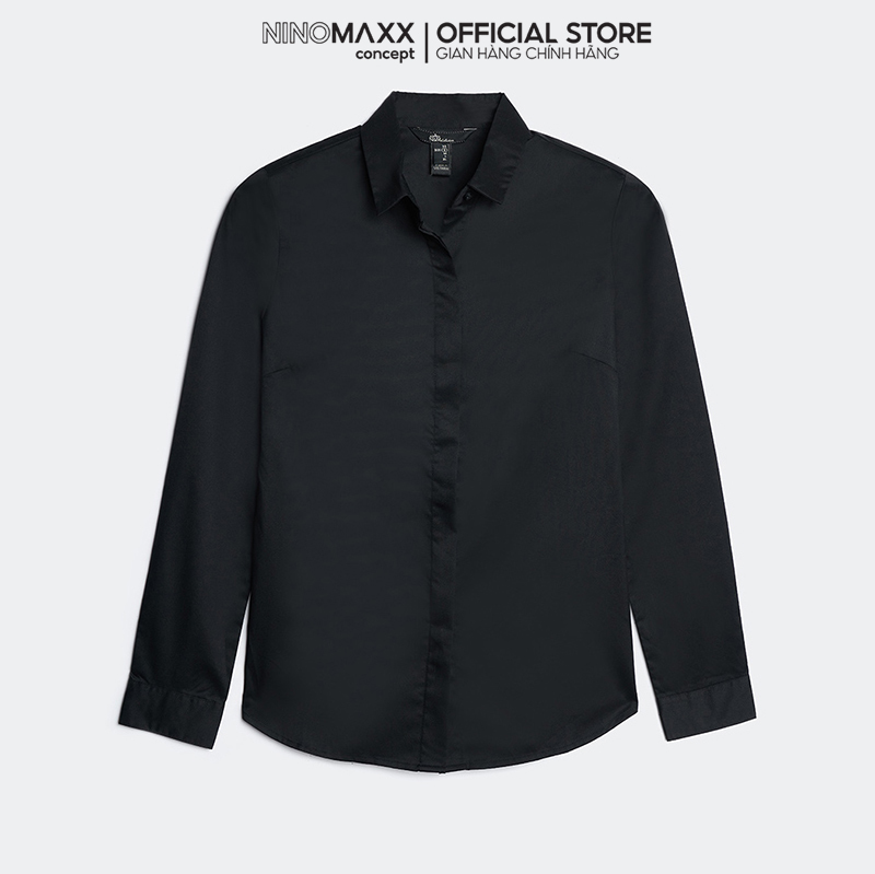 N&m áo sơ mi basic nữ tay dài cotton 1801018