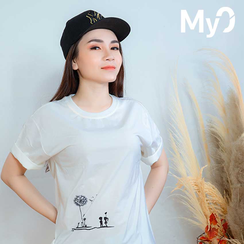 Áo thun nữ cute MyO họa tiết đơn giản thoáng mát chất vải mịn đẹp đơn giản
