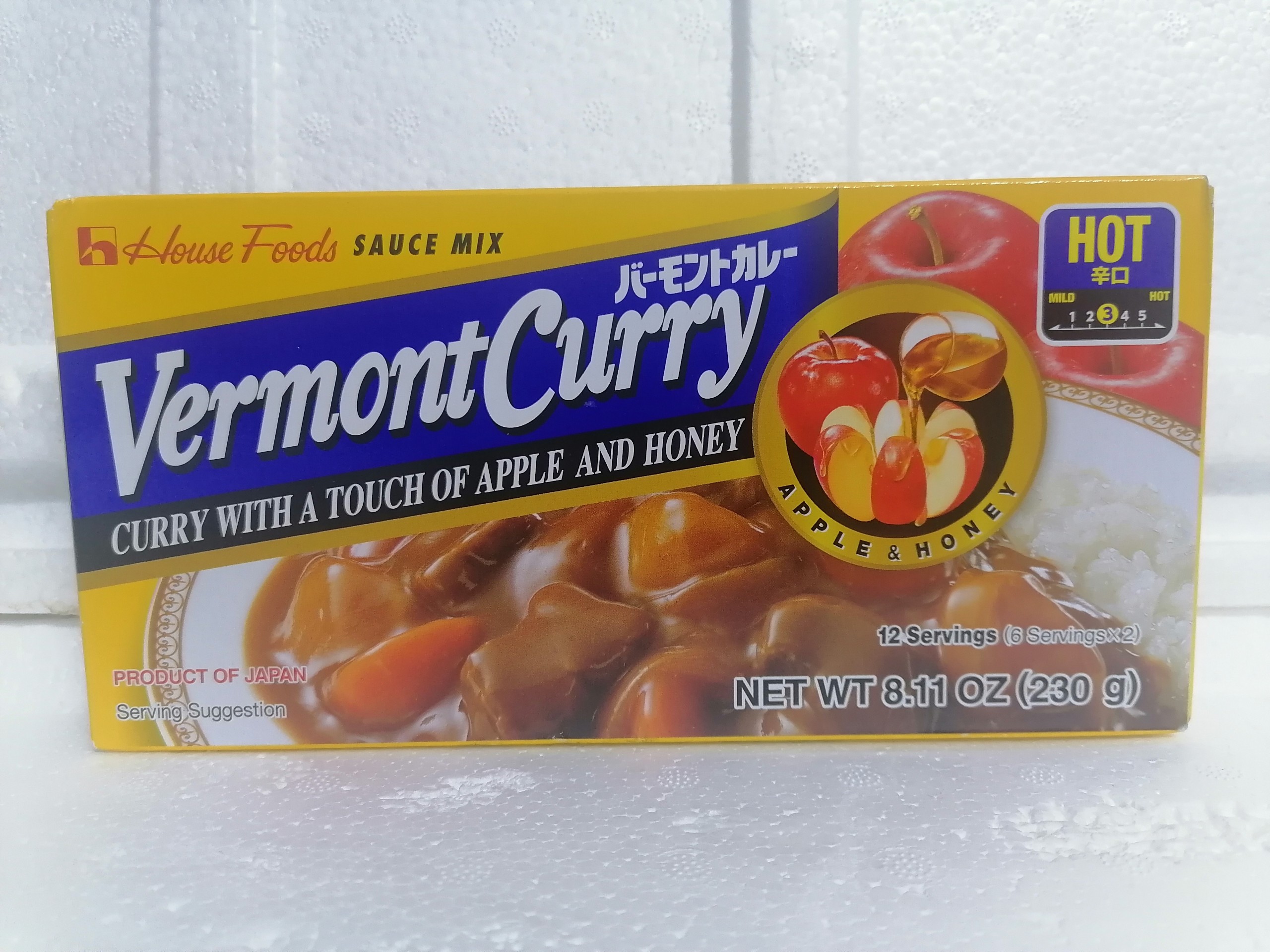 HSD 03/4/2024 [(LỚN) 230g - Vermont – HOT] Viên xốt cà ri cô đặc vị cay [Japan] HOUSE FOODS Curry Sauce Mix