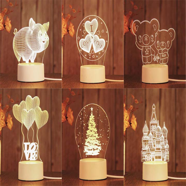 đèn 3d cực đẹp - đèn ngủ kiêm đèn để bàn - để tủ - kệ sách cực đẹp