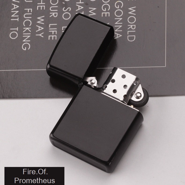 Bật lửa zippo sơn tĩnh điện màu đen trơn - hộp quẹt thích hợp làm quà sưu tầm, quà tặng