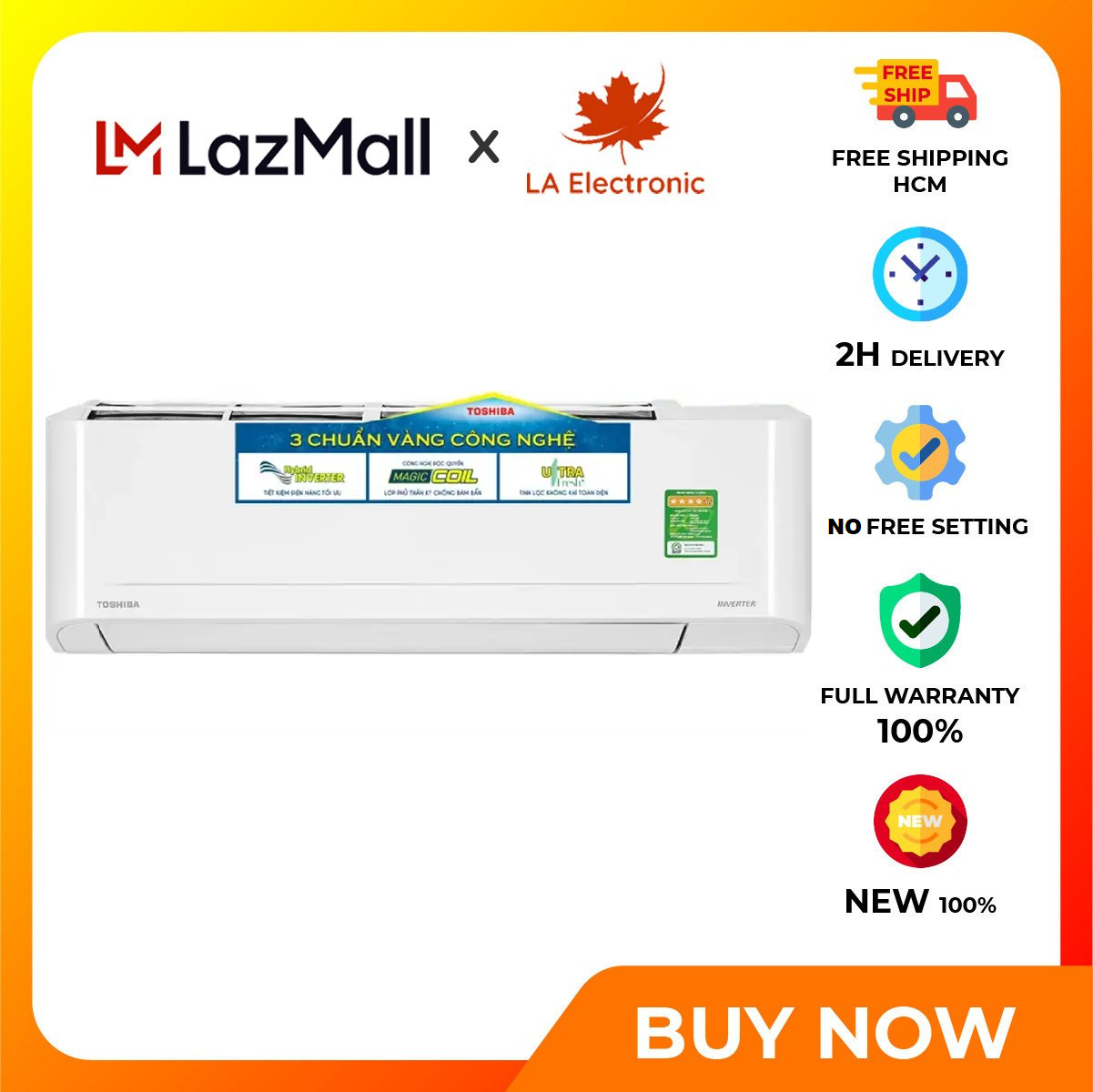 Máy lạnh toshiba inverter 2.0hp ras-h18s4kcv2g-v - - làm lạnh nhanh hi power chức năng tự làm sạch