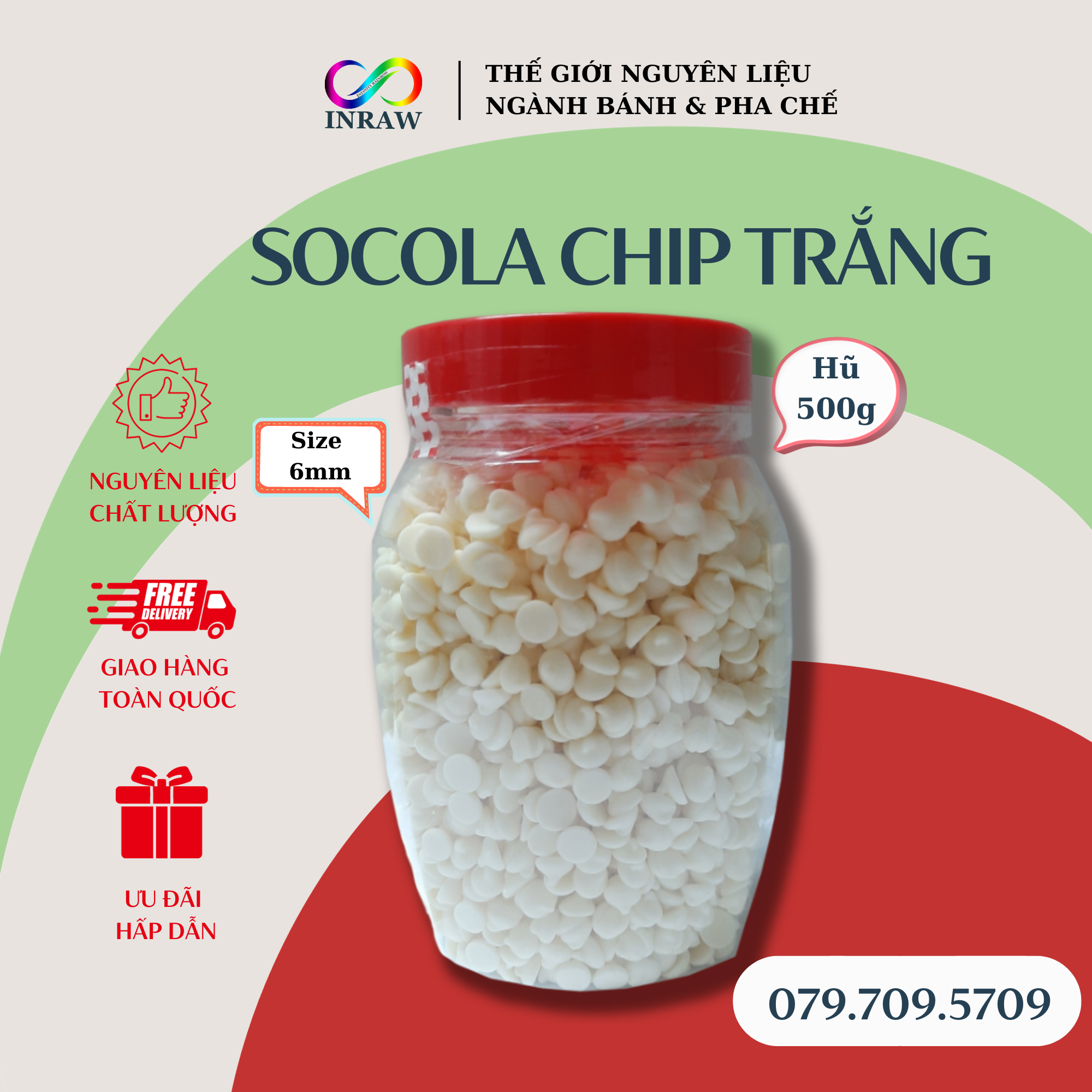 Socola Chip Trắng Colatta Hũ 500g