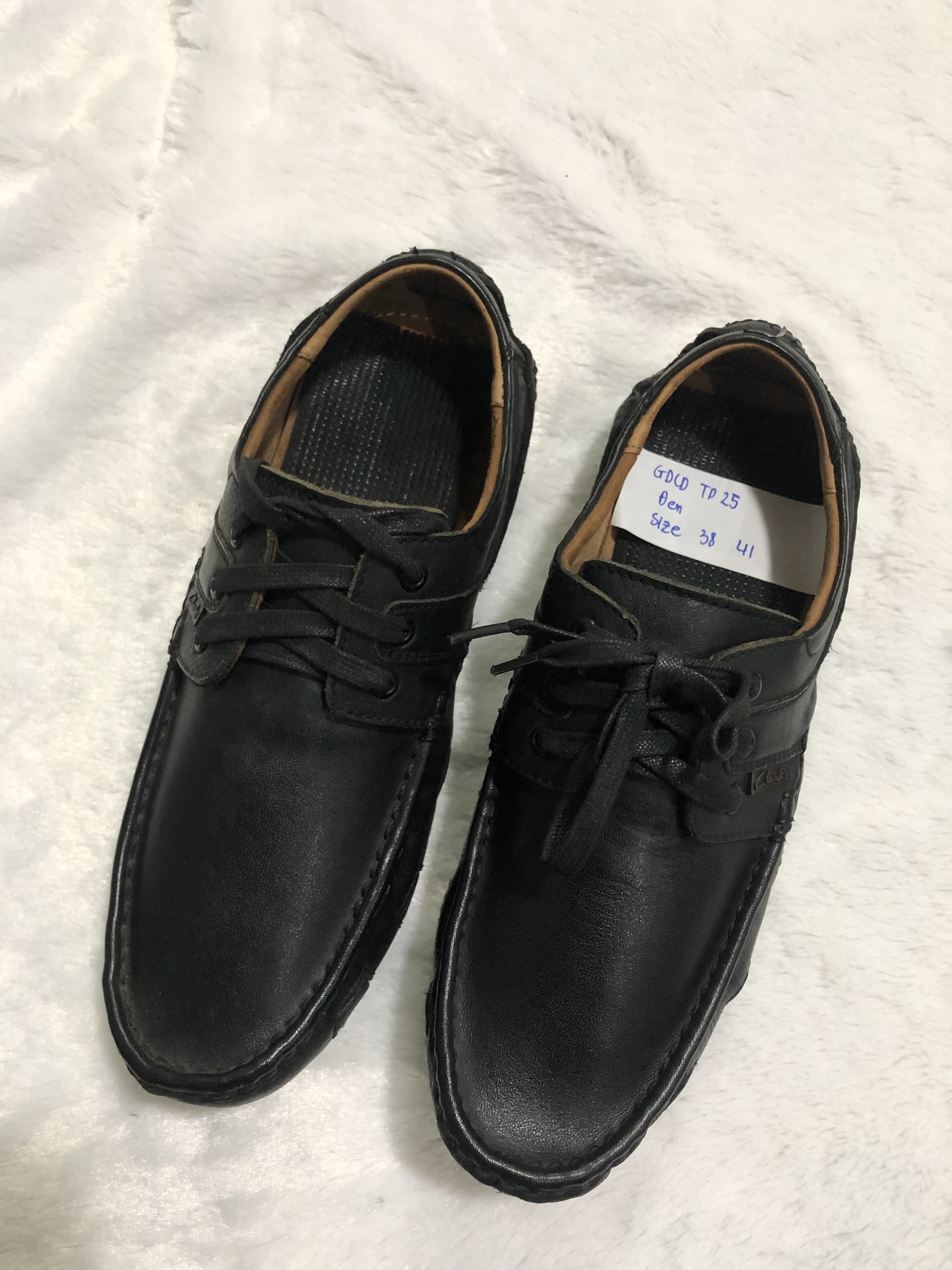 Giày da cột dây lẻ size 38-sale gdcd tp25-hỗ trợ khâu
