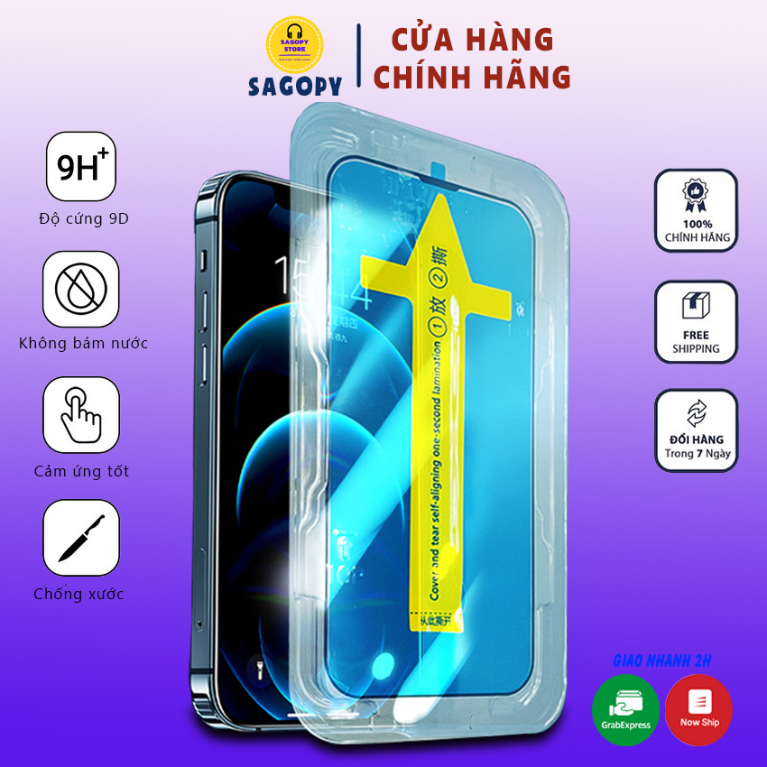 Kính cường lực tự động dán Full màn cho iphone X Xsmax 11 11 Pro Max 12 Pro Max 13 13 Promax 14 Plus 14 Promax S P