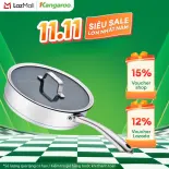 Chảo inox chống dính đáy từ cao cấp size 24cm Kangaroo KG01F124