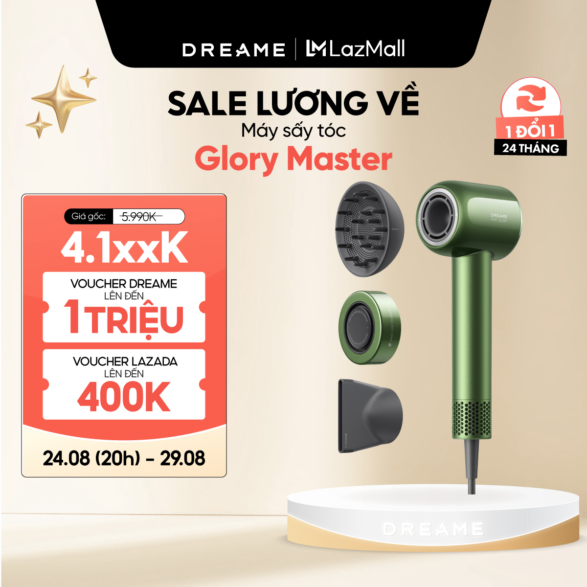 Máy sấy tóc Dreame Hair Glory Master - Hàng chính hãng - Bảo hành 24 tháng