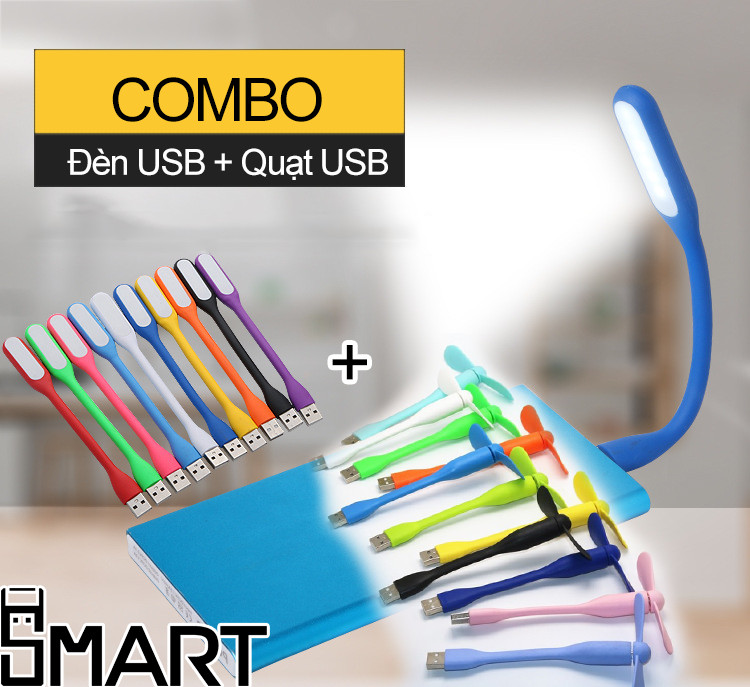 Đèn usb + quạt usb mini có thể sử dụng bằng laptop, sạc dự phòng, sạc điện thoại bảo hành 1 đổi 1- dq.