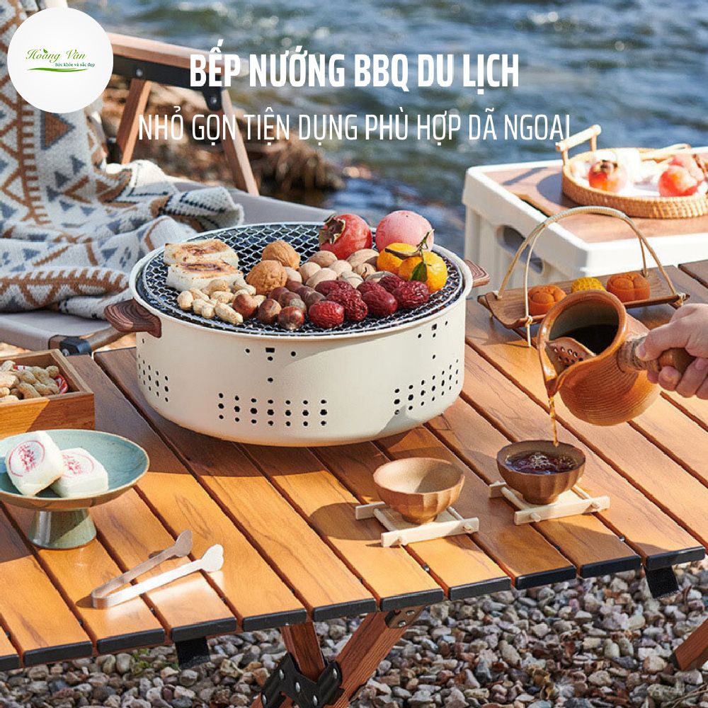 Bếp nướng BBQ tròn cao cấp tiện dùng mang du lịch nướng thực phẩm ngoài trời Giá 190,000 Đồng*Miễn phí vận chuyển
