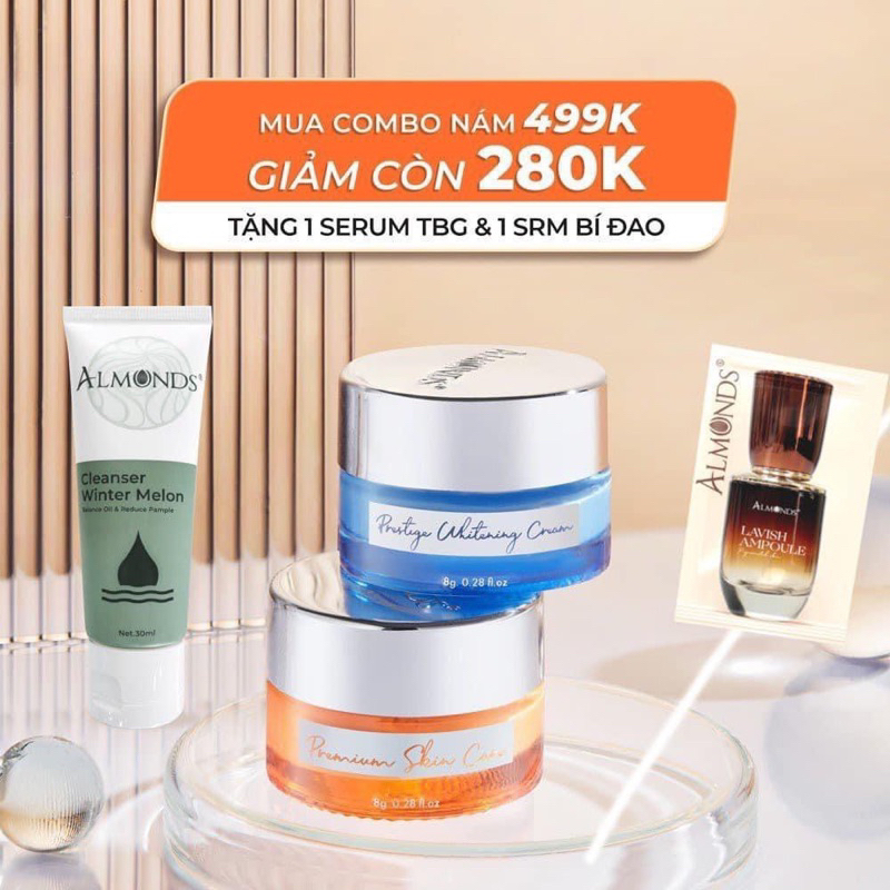 Kem sen tuyết + Kem cam chính hãng Almonds + 🎁