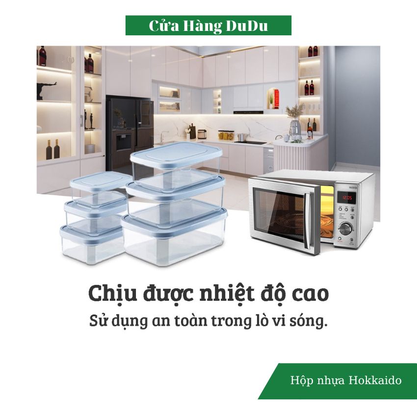 Bộ 5 hộp nhựa đựng thực phẩm hokkaido giao màu ngẫu nhiên 500ml - 750ml - 1000ml - 1500ml - 2000ml - 2500ml