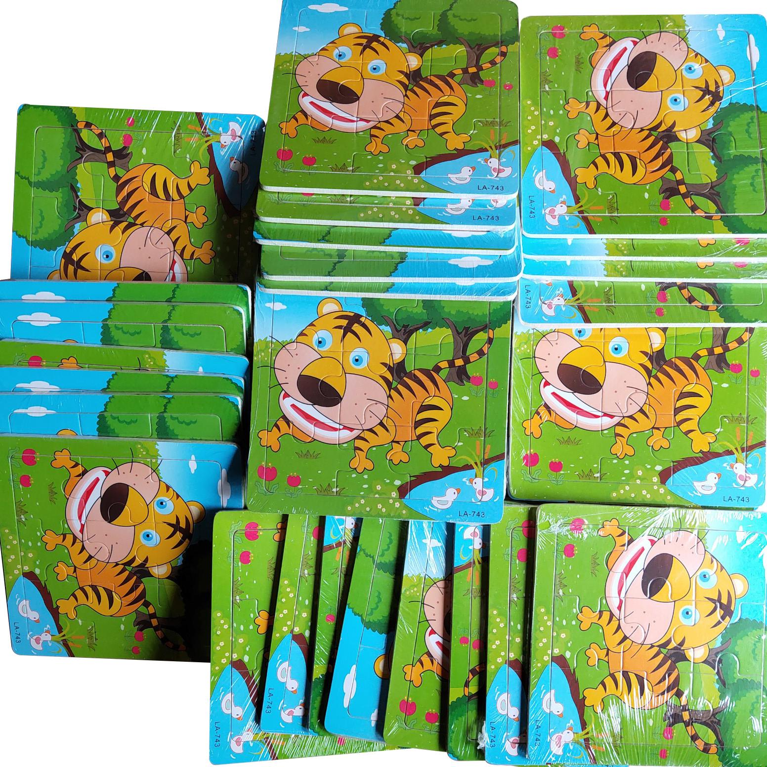 Đồ Chơi Ghép Tranh Cho Bé, Tranh Ghép 9 Miếng Hình Con Hổ Bằng Gỗ Benrikids