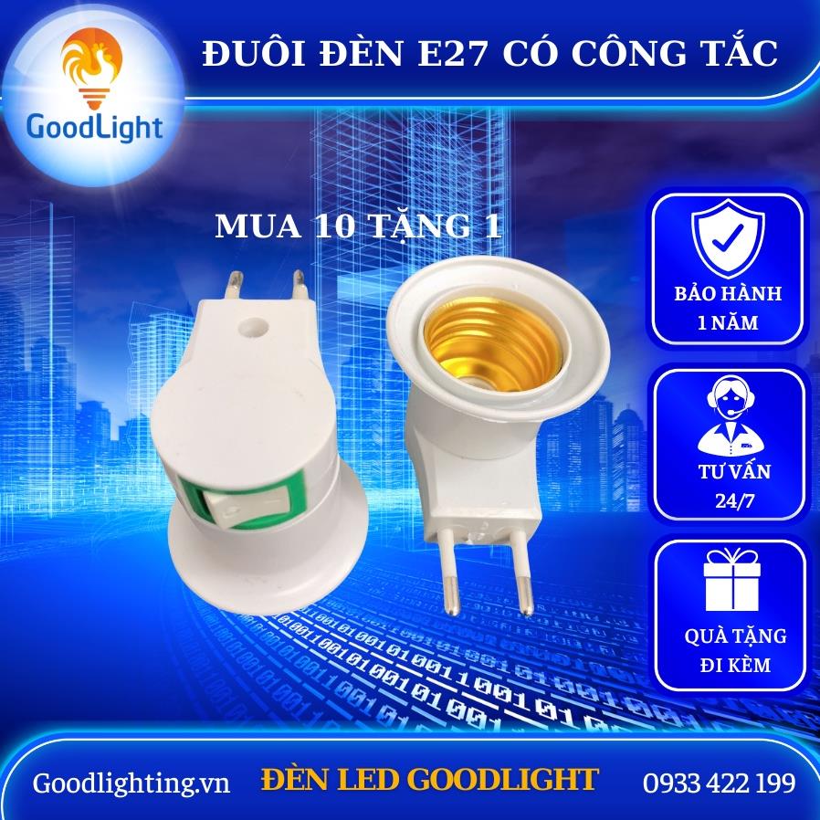 Đuôi đèn E27 có công tắc và phích cắm trực tiếp , đuôi xoáy E27