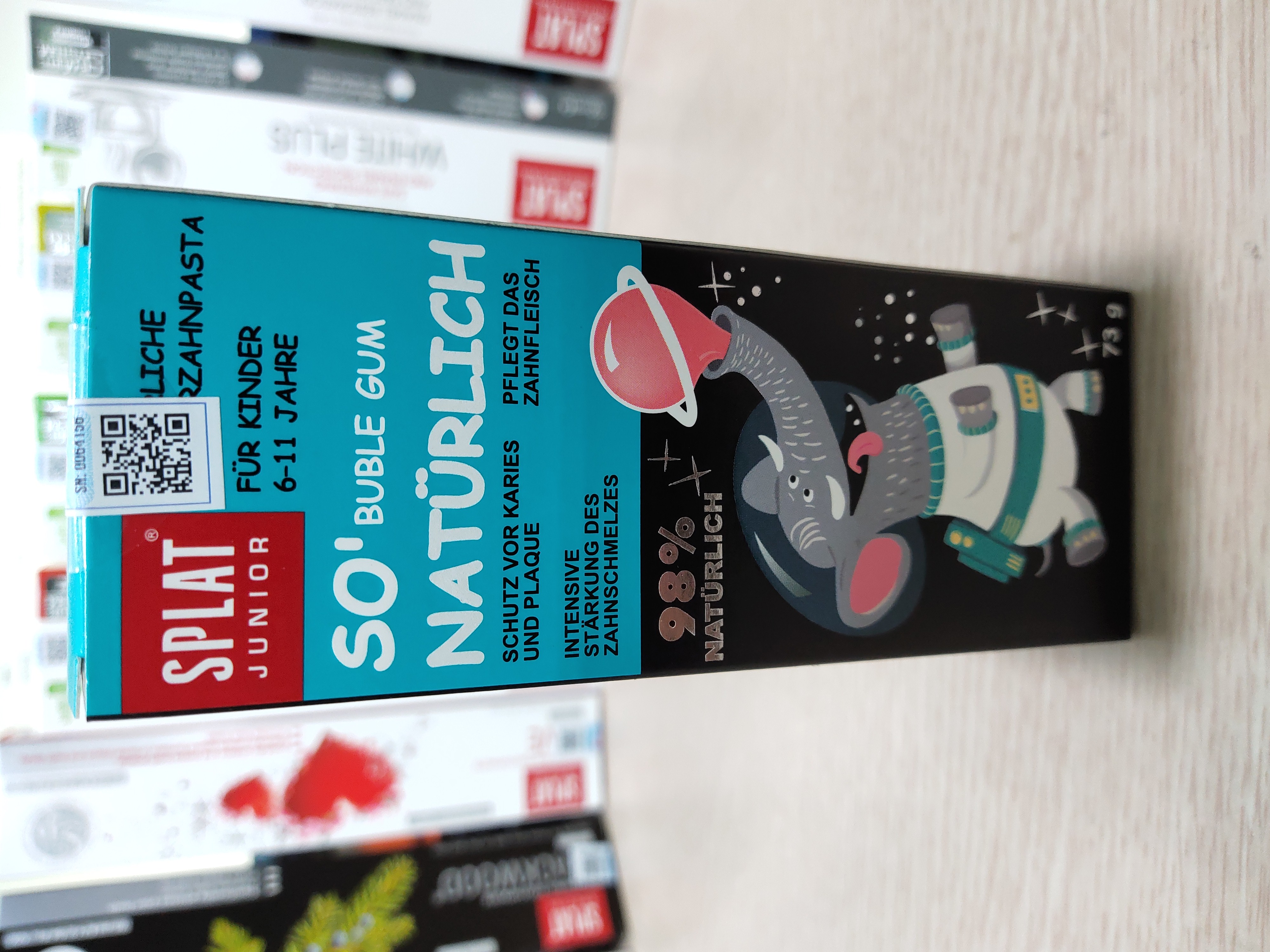 Kem đánh răng trẻ em 6-10 tuổi splat junior - bubble gum 55ml